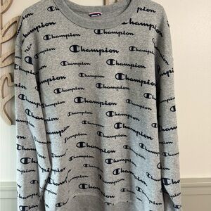 Champion Men's Crewneck Sweater in Gray